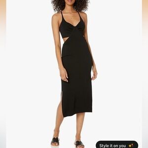 The Drop Womens Zuri Fitted Cut-Out One Shoulder Maxi Sweater Dress